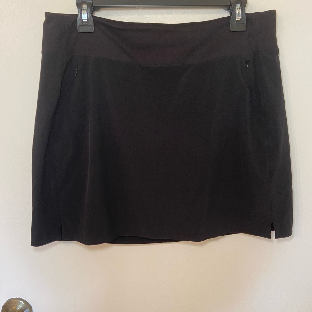 Athleta Soho Skort Skirt Black Solid Pull On Polyester Spandex Women's Size 12